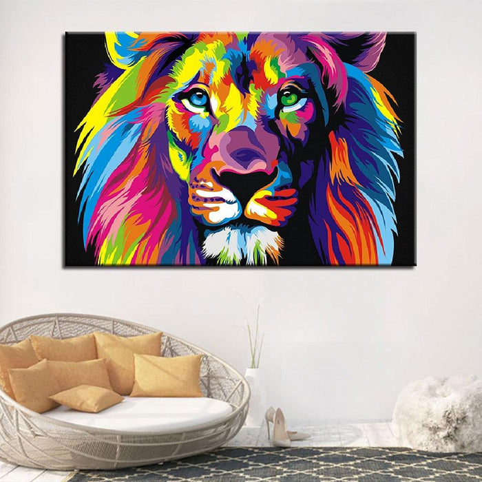 Lion Colors 1 Piece HD Multi Panel Canvas Wall Art Frame - Original Frame