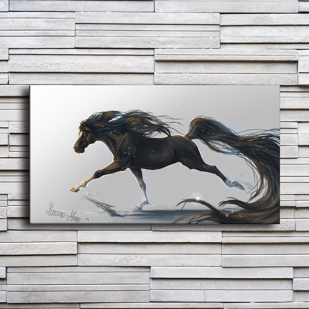 Majestic Horse Running 1 Piece HD Multi Panel Canvas Wall Art Frame - Original Frame