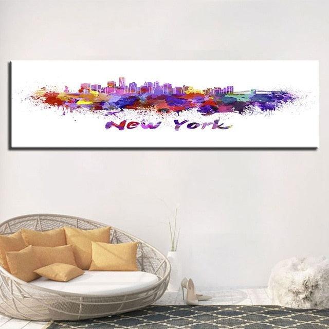 Colorful New York 1 Piece HD Multi Panel Canvas Wall Art Frame - Original Frame