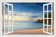 Blue Sky And Sea 3D Window Canvas Wall Art - Original Frame