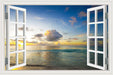 Blue Sky And Sea 3D Window Canvas Wall Art - Original Frame